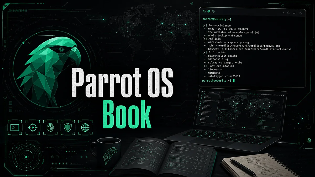 Vista previa del proyecto Parrot OS Book